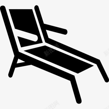 海滩甲板沙滩甲板椅子图标图标