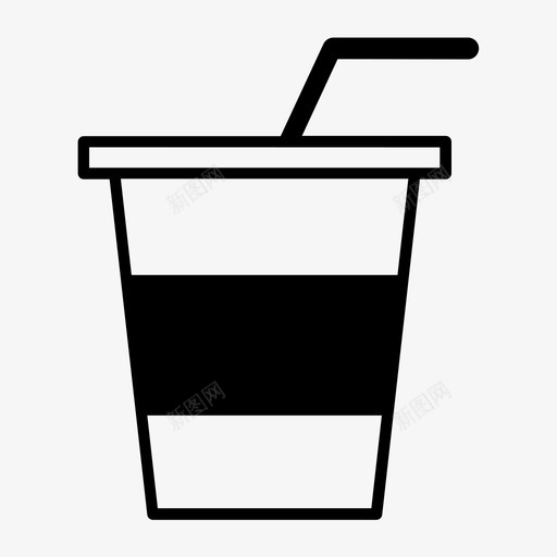 饮料杯子苏打水图标svg_新图网 https://ixintu.com 吸管 杯子 苏打水 软饮料 饮料