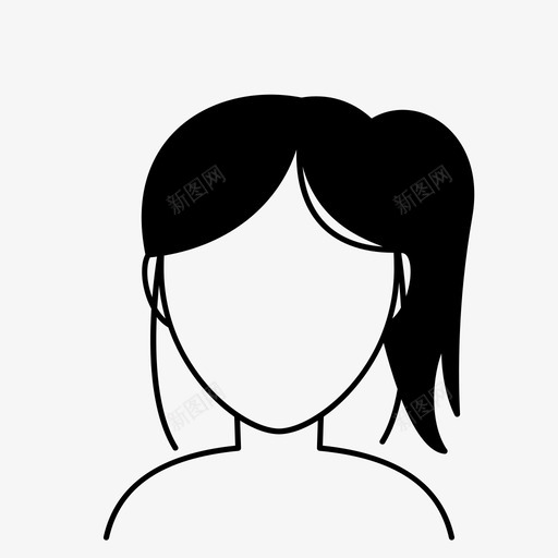 女人发型化身马尾辫图标svg_新图网 https://ixintu.com 化身 发型 女人发型 马尾辫