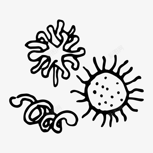 微生物细菌疾病图标svg_新图网 https://ixintu.com 微生物 疾病 病毒 细菌
