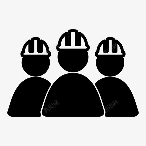 建筑工人小组安全帽图标svg_新图网 https://ixintu.com 安全帽 小组 建筑工人
