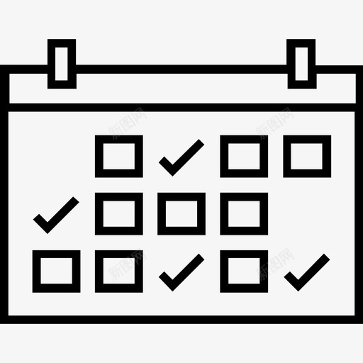 时间表约会检查表图标svg_新图网 https://ixintu.com 600个财务平面线图标 待办事项 时间表 检查表 约会 计划