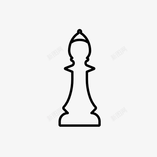 白主教棋子策略图标svg_新图网 https://ixintu.com 思考 战术 桌上游戏 棋子 白主教 策略 象棋