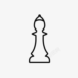 白棋子白主教棋子策略图标高清图片