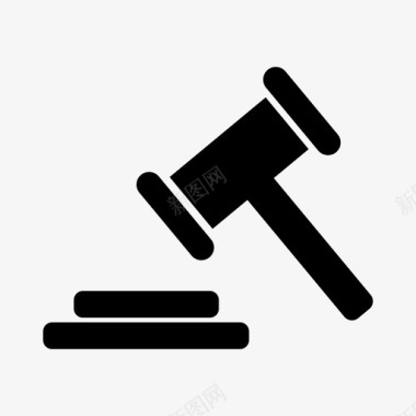 木槌法庭法官图标图标