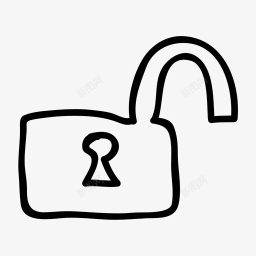 解锁钥匙挂锁图标svg_新图网 https://ixintu.com 挂锁 网络和移动 解锁 钥匙
