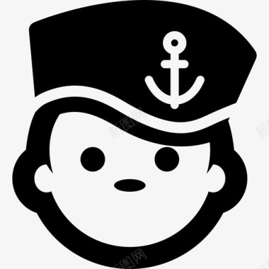 水手的脸人人的象形图图标图标