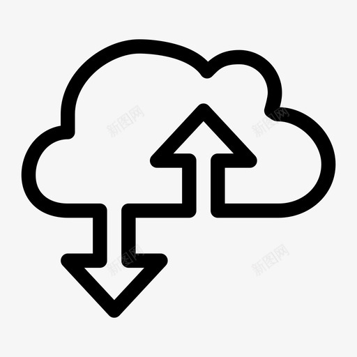 云传输箭头数据图标svg_新图网 https://ixintu.com 云传输 数据 文件 箭头