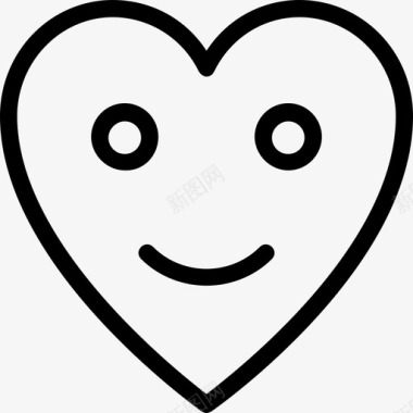 快乐的心表情符号快乐笑脸图标图标