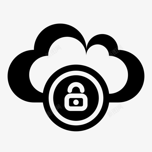 云安全云计算云数据图标svg_新图网 https://ixintu.com 云存储 云安全 云数据 云服务 云计算 锁