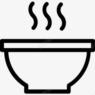 热食物碗热汤图标图标