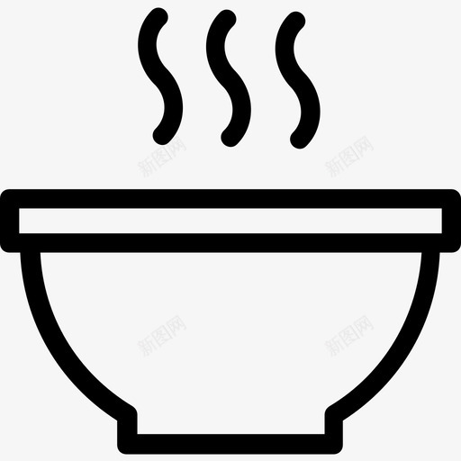 热食物碗热汤图标svg_新图网 https://ixintu.com 热汤 热食物 碗 食物线图标 饭