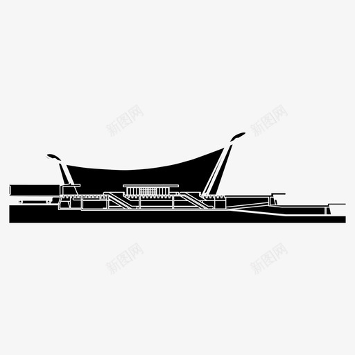 杜勒斯机场建筑现代图标svg_新图网 https://ixintu.com 建筑 建筑杰作 杜勒斯机场 现代