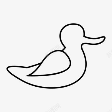 鸭子动物橡胶图标图标