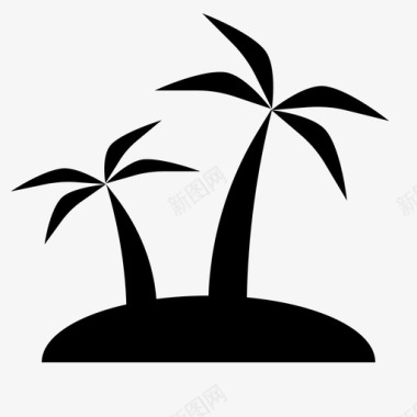 棕榈树海滩树椰子图标图标