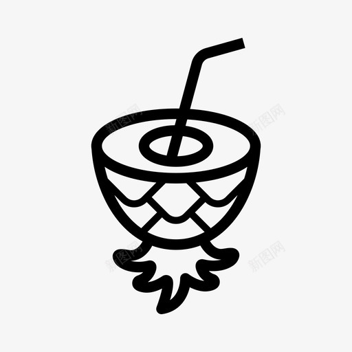 菠萝鸡尾酒美味食物图标svg_新图网 https://ixintu.com 水果 美味 菠萝鸡尾酒 食物