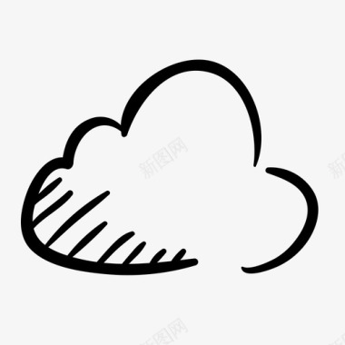 云手绘雨图标图标