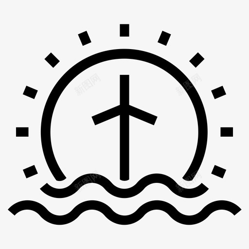 风力涡轮机清洁能源图标svg_新图网 https://ixintu.com 可再生能源 清洁 电力 能源 资源 风力涡轮机