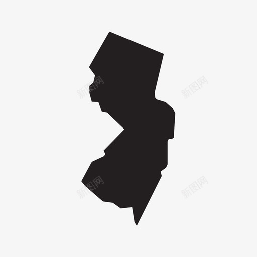 新泽西州地图图标svg_新图网 https://ixintu.com 地图 新泽西州