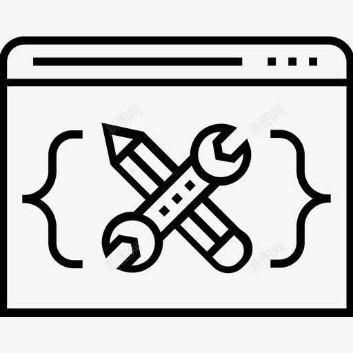 自定义编码divhtml编码图标svg_新图网 https://ixintu.com 1400个web和seo平面线图标 div html编码 web开发 自定义编码