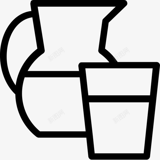 水水壶玻璃图标svg_新图网 https://ixintu.com 医疗线图标 壶 水 水壶 牛奶 玻璃
