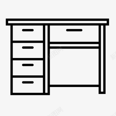 书桌抽屉柜绘图桌图标图标