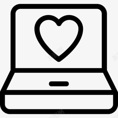 笔记本电脑电脑爱情屏幕图标图标
