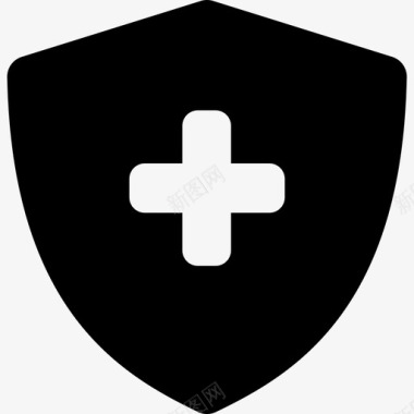 有医院标志的盾牌武器纹章盾牌图标图标