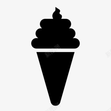甜筒冰淇淋甜点冰淇淋图标图标