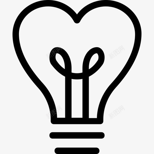 心脏灯泡电灯泡图标svg_新图网 https://ixintu.com 心脏灯泡 灯泡 爱情和婚礼线图标 电