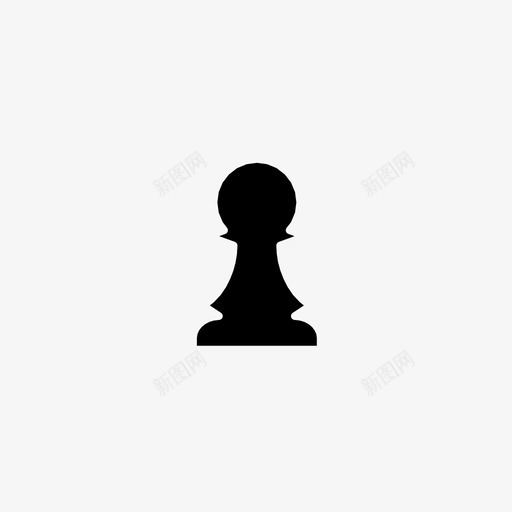 黑卒象棋棋子图标svg_新图网 https://ixintu.com 战术 桌上游戏 棋子 策略 象棋 黑卒