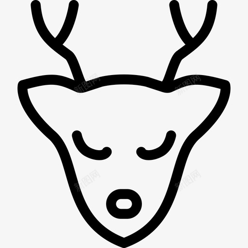 圣诞驯鹿动物圣诞快乐线图标svg_新图网 https://ixintu.com 动物 圣诞快乐线 圣诞驯鹿
