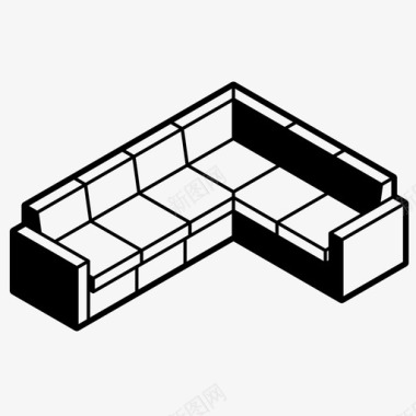 分段沙发沙发家具图标图标