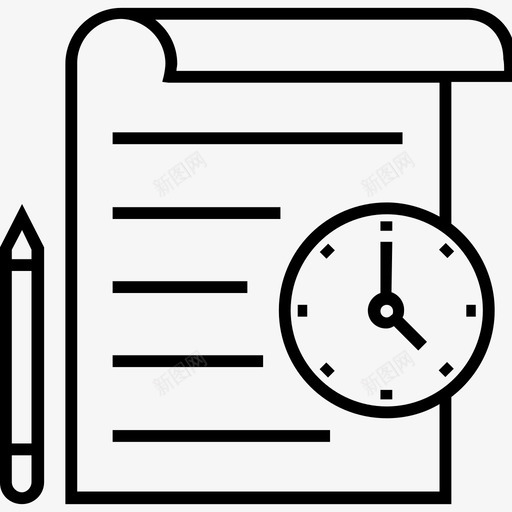 日程表约会时间图标svg_新图网 https://ixintu.com 600个财务平面线图标 书写 日程表 时间 约会 计时器