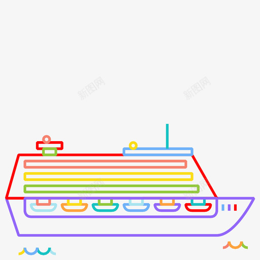 游船船海图标svg_新图网 https://ixintu.com 旅游 海 游船 船