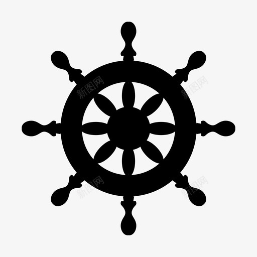 舵手船轮海军图标svg_新图网 https://ixintu.com 帆船轮 海军 海盗 舵手 船轮