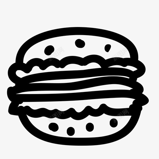 汉堡包食物垃圾食品图标svg_新图网 https://ixintu.com 三明治 垃圾食品 汉堡包 食物