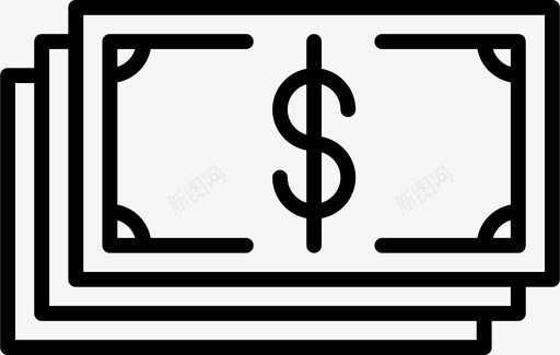 美元钞票收入金钱图标图标