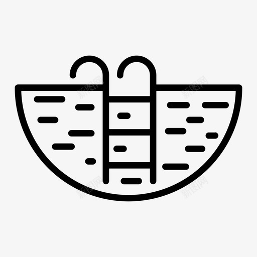 游泳池酒店楼梯图标svg_新图网 https://ixintu.com 旅行和设施 楼梯 游泳池 酒店