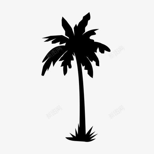 棕榈树椰子树绿色图标svg_新图网 https://ixintu.com 树木 棕榈树 椰子树 绿色