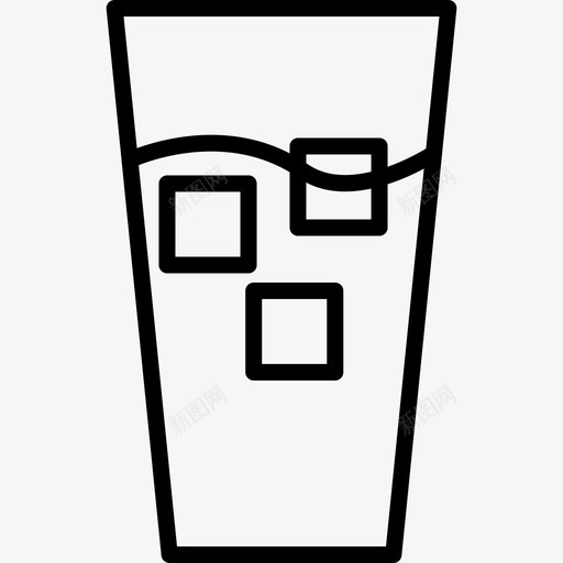 饮料玻璃冰图标svg_新图网 https://ixintu.com 冰 水 玻璃 界面元素线 苏打水 饮料
