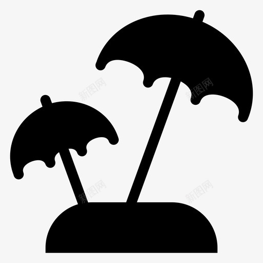 雨伞海滩大海图标svg_新图网 https://ixintu.com 夏日 大海 度假 旅行 海滩 酒店和餐厅雕文 雨伞