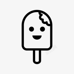 微笑冰淇淋快乐冰淇淋表情符号情感图标高清图片