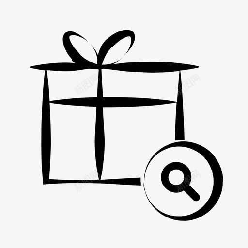 礼品搜索生日礼物查找图标svg_新图网 https://ixintu.com 包装礼物 查找 生日礼物 礼品搜索 礼品盒 礼物