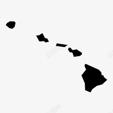 夏威夷美国地图图标图标