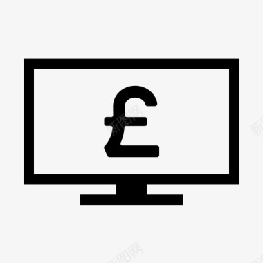电视屏幕货币英镑电视电视屏幕图标图标