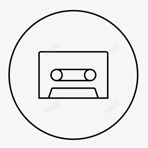 卡带音乐复古图标svg_新图网 https://ixintu.com 卡带 声音 复古 磁带 细线音乐 音乐
