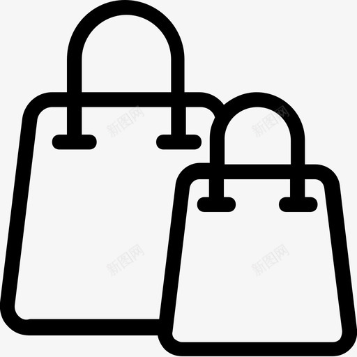购物袋超市手提袋图标svg_新图网 https://ixintu.com 手提袋 派对和庆祝线图标 购物袋 超市