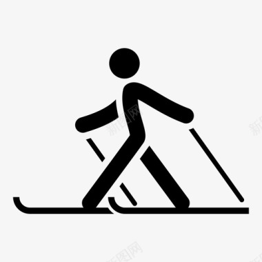 越野滑雪健康体育图标图标
