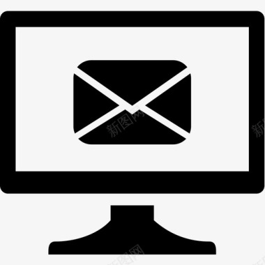 监视器电子邮件信封图标图标